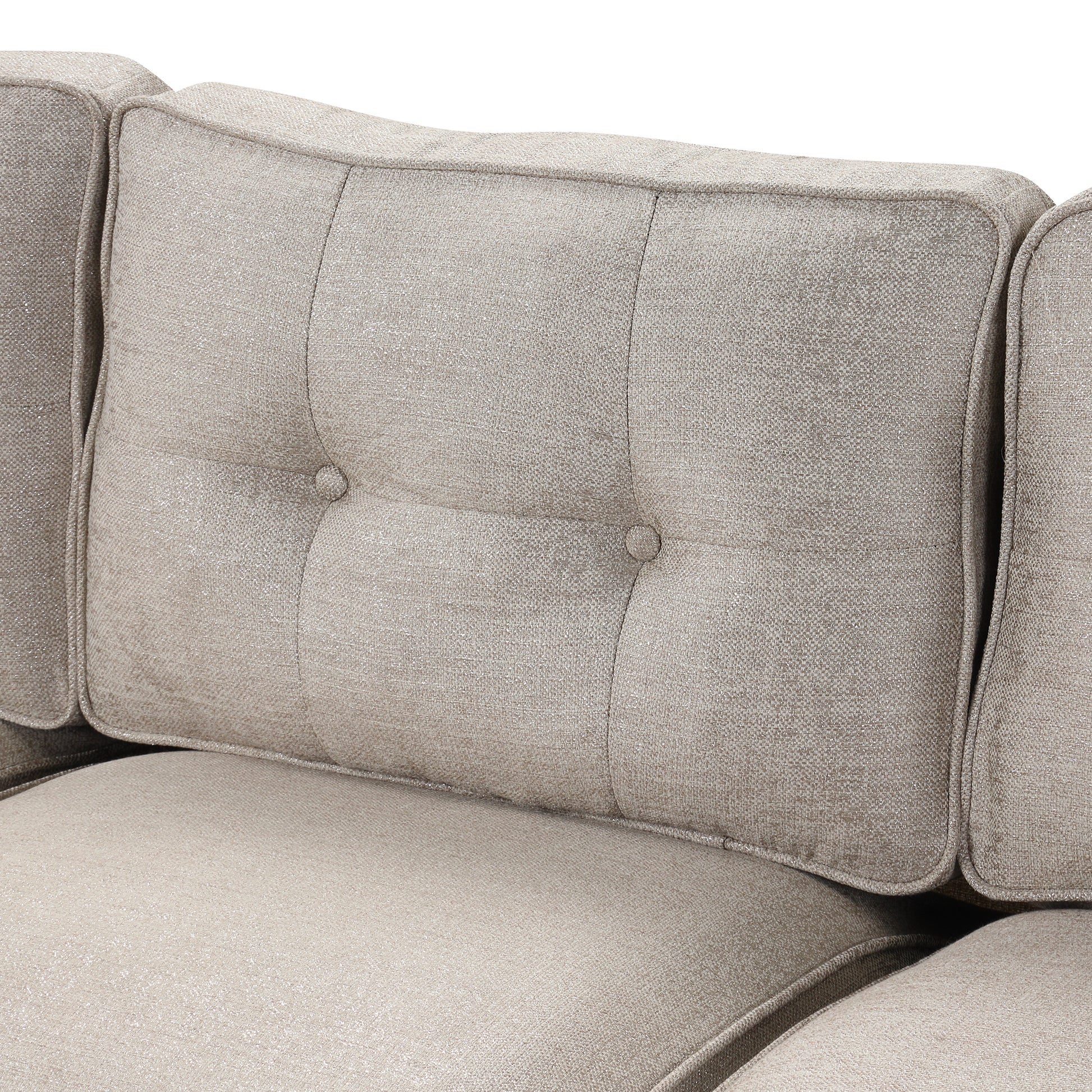 3 Piece Living Room Set Beige Linen