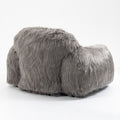 Bean Bag Chair Lazy Long Hair Sofa Bean Bag Chair Adult, Teen High Density Foam Filled Modern Focus Chair Comfortable Living Room, Bedroom Chair Grey Faux Fur