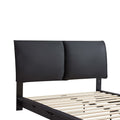 Queen Size Upholstered Platform Bed With Sensor Light And Ergonomic Design Backrests, Black Black Upholstered
