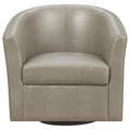 Champagne Swivel Armchair Grey Primary Living Space Contemporary,Modern Foam Faux Leather