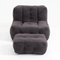 Fluffy Bean Bag Chair, Comfortable Bean Bag For Adults And Children, Super Soft Lazy Sofa Chair With Memory Foam And Ottoman, Indoor Modern Focus Bean Bag Chair For Living Room, Bedroom, Apartment Black Velvet