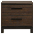 Rustic And Dark Bronze 2 Drawer Nightstand Brown Brown 2 Drawers Bedroom Drawer Storage Farmhouse,Rustic Rubberwood Drawers Wood