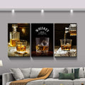 3 Panels Framed Canvas Whiskey Wall Art Decor,3 Pieces Mordern Canvas Painting Decoration Painting For Chrismas Gift, Office,Dining Room,Living Room, Bathroom, Bedroom Decor Ready To Hang Rectangle