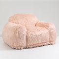 Bean Bag Chair Lazy Long Hair Sofa Bean Bag Chair Adult, Teen High Density Foam Filled Modern Focus Chair Comfortable Living Room, Bedroom Chair Pink Faux Fur