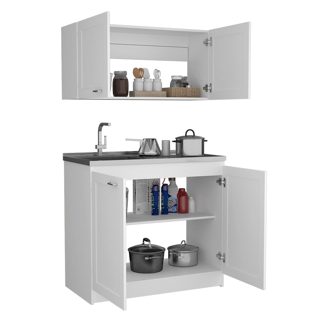 Cabinet Set Zeus, Garage, White White Particle Board Particle Board
