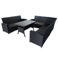 5 Piece Patio Wicker Outdoor Sectional Set 9 Seater Conversation Set With 3 Storage Under Seat Black Wicker Dark Grey Cushion Yes Complete Patio Set Black Rust Resistant Frame Mildew Resistant Cushion Garden & Outdoor Modern Complete Patio Sets Fiber