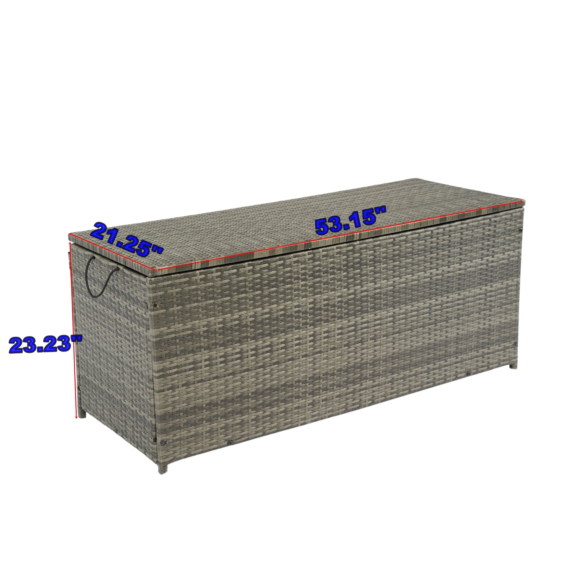 Outdoor Storage Box, 113 Gallon Wicker Patio Deck Boxes With Lid, Outdoor Cushion Storage For Kids Toys, Pillows, Towel Grey Wicker No Grey Rust Resistant Frame Mildew Resistant Cushion Garden &