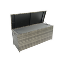 Outdoor Storage Box, 113 Gallon Wicker Patio Deck Boxes With Lid, Outdoor Cushion Storage For Kids Toys, Pillows, Towel Grey Wicker No Grey Rust Resistant Frame Mildew Resistant Cushion Garden &