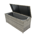 Outdoor Storage Box, 113 Gallon Wicker Patio Deck Boxes With Lid, Outdoor Cushion Storage For Kids Toys, Pillows, Towel Grey Wicker No Grey Rust Resistant Frame Mildew Resistant Cushion Garden &