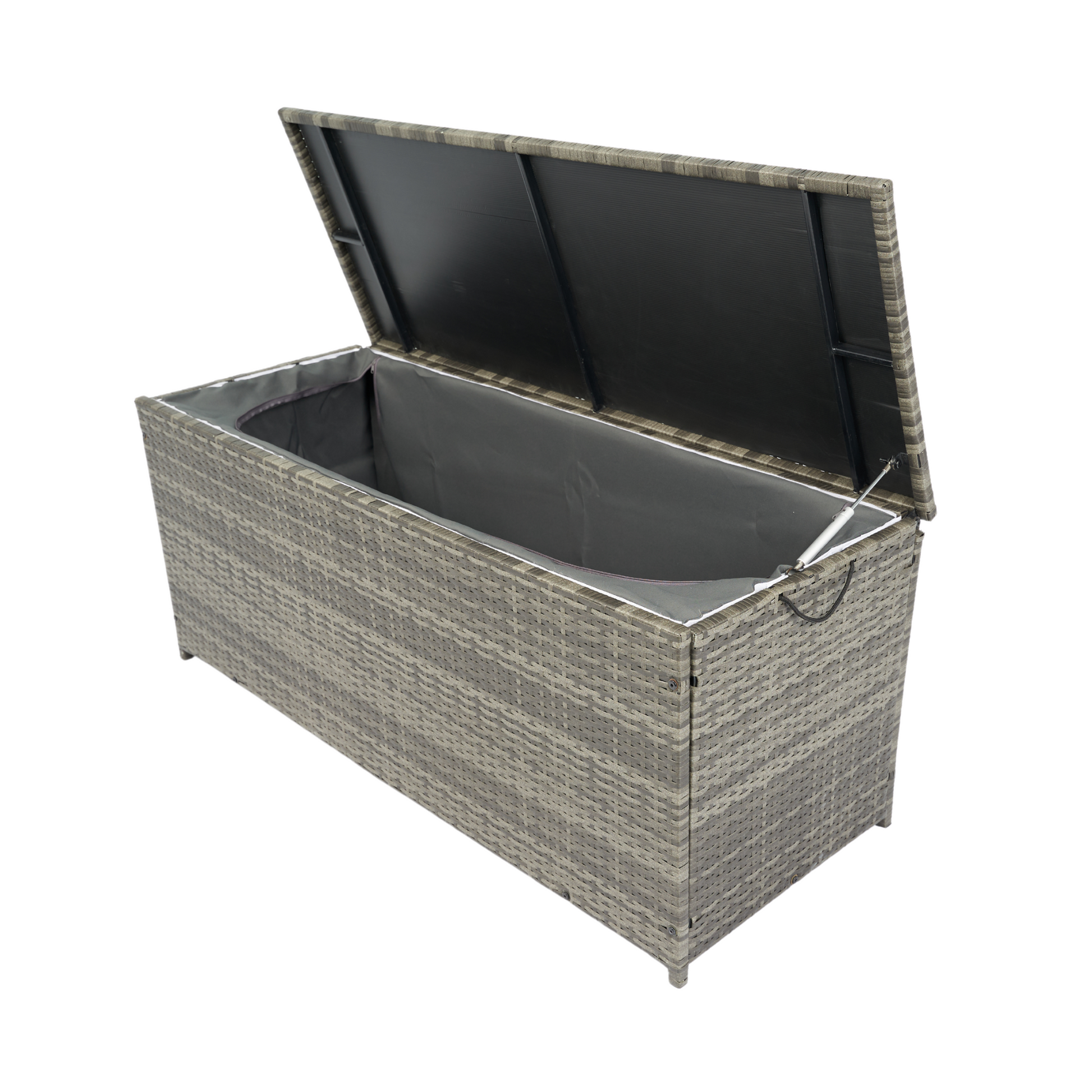 Outdoor Storage Box, 113 Gallon Wicker Patio Deck Boxes With Lid, Outdoor Cushion Storage For Kids Toys, Pillows, Towel Grey Wicker No Grey Rust Resistant Frame Mildew Resistant Cushion Garden &