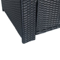 5 Piece Patio Wicker Outdoor Sectional Set 9 Seater Conversation Set With 3 Storage Under Seat Black Wicker Dark Grey Cushion Yes Complete Patio Set Black Rust Resistant Frame Mildew Resistant Cushion Garden & Outdoor Modern Complete Patio Sets Fiber