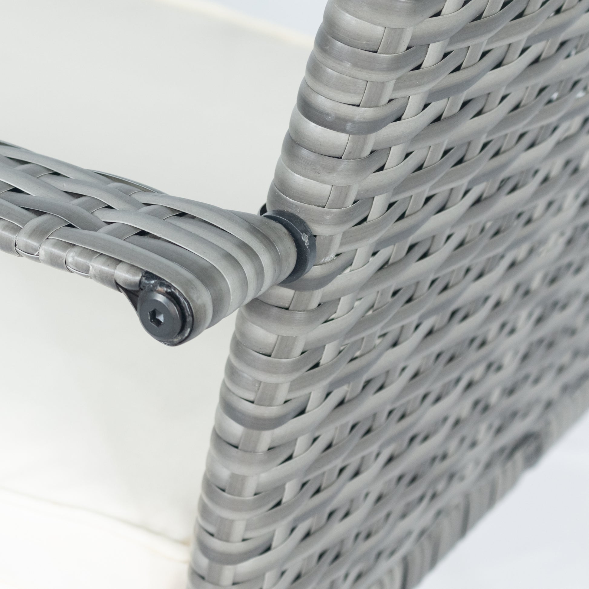 3 Piece Patio Wicker Conversation Set Grey Wicker White Cushion Yes Sectional Grey Rust Resistant Frame Mildew Resistant Cushion Garden & Outdoor Modern 2 Person Seating Group Fiber Foam Pads Rattan Metal