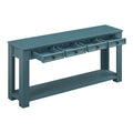 Console Table Sofa Table With Storage Drawers And Bottom Shelf For Entryway Hallway Dark Blue Dark Blue Solid Wood