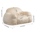 Bean Bag Chair Lazy Sofa Bean Bag Chair Adult, Teen High Density Foam Padded Modern Accent Chair Comfortable Living Room, Bedroom Chair Beige Faux Fur