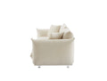 87'' Oversized Loveseat Sofa For Living Room, Sherpa Sofa With Metal Legs, 3 Seater Sofa, Solid Wood Frame Couch With 2 Pillows, For Apartment Office Living Room White White Foam Fabric