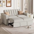 Convertible Soft Cushion Sofa Pull Bed ,For Two People To Sit On Beige Polyester