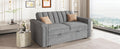 Convertible Soft Cushion Sofa Pull Bed ,For Two People To Sit On Gray Polyester