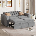 Convertible Soft Cushion Sofa Pull Bed ,For Two People To Sit On Gray Polyester