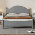 Traditional Concise Style Gray Solid Wood Platform Bed, No Need Box Spring, Queen Queen Gray Wood