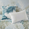 5 Piece Cotton Duvet Cover Set With Throw Pillow Blue Cotton