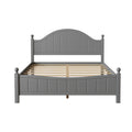 Traditional Concise Style Gray Solid Wood Platform Bed, No Need Box Spring, Queen Queen Gray Wood