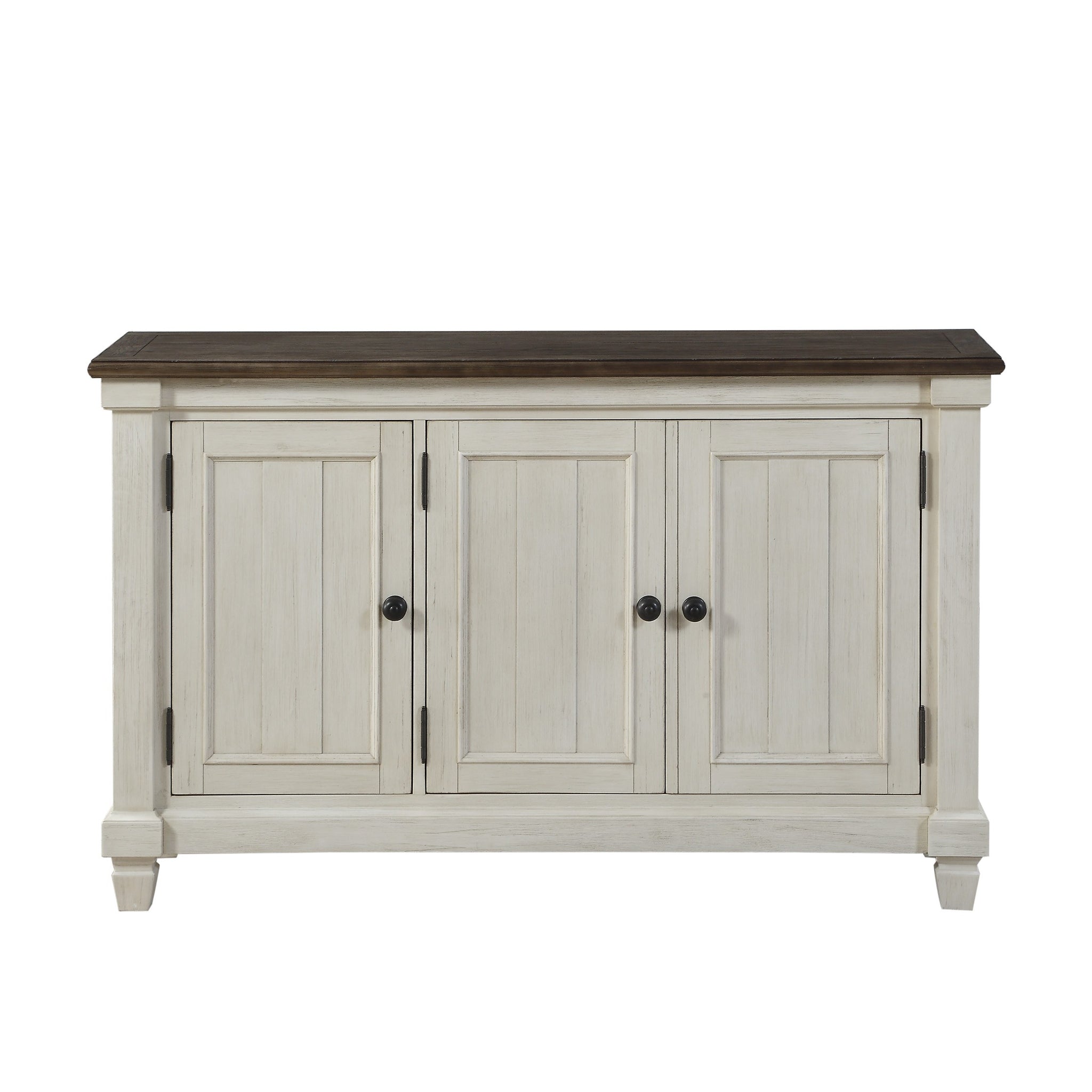 Antique White Finish 1Pc Server With Rosy Brown Top 2 Storage Cabinets Adjustable Shelves Wooden Dining Kitchen Furniture Antique White Dining Room Adjustabel Shelves Wood