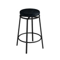 3 Drawer Long Dining Table Set With Power Outlets, Bar Kitchen Table Set With Circular Pu Stools, Easy Assemble, Brown Gray Table Black Stool Upholstered Chair Wood Black Metal Dining Table With Chair Mdf Metal