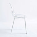 Dining Chair,Set Of 4,Metal Leg,Plastic Seat Antique White Iron Plastic