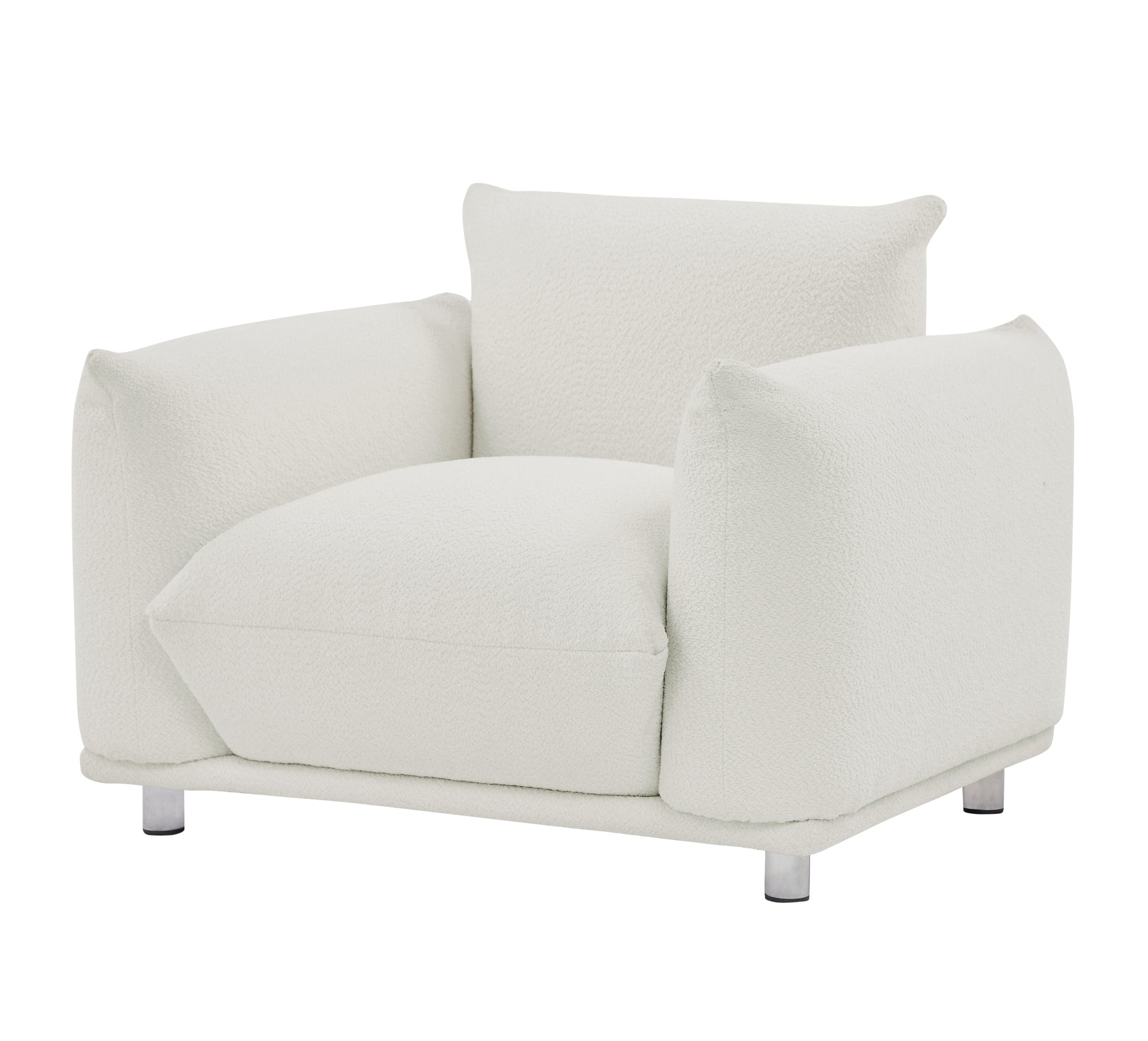Sherpa Accent Chair Single Sofa 42"W Accent Chair For Bedroom Living Room Apartment, White White Contemporary Foam Fabric 1 Seat