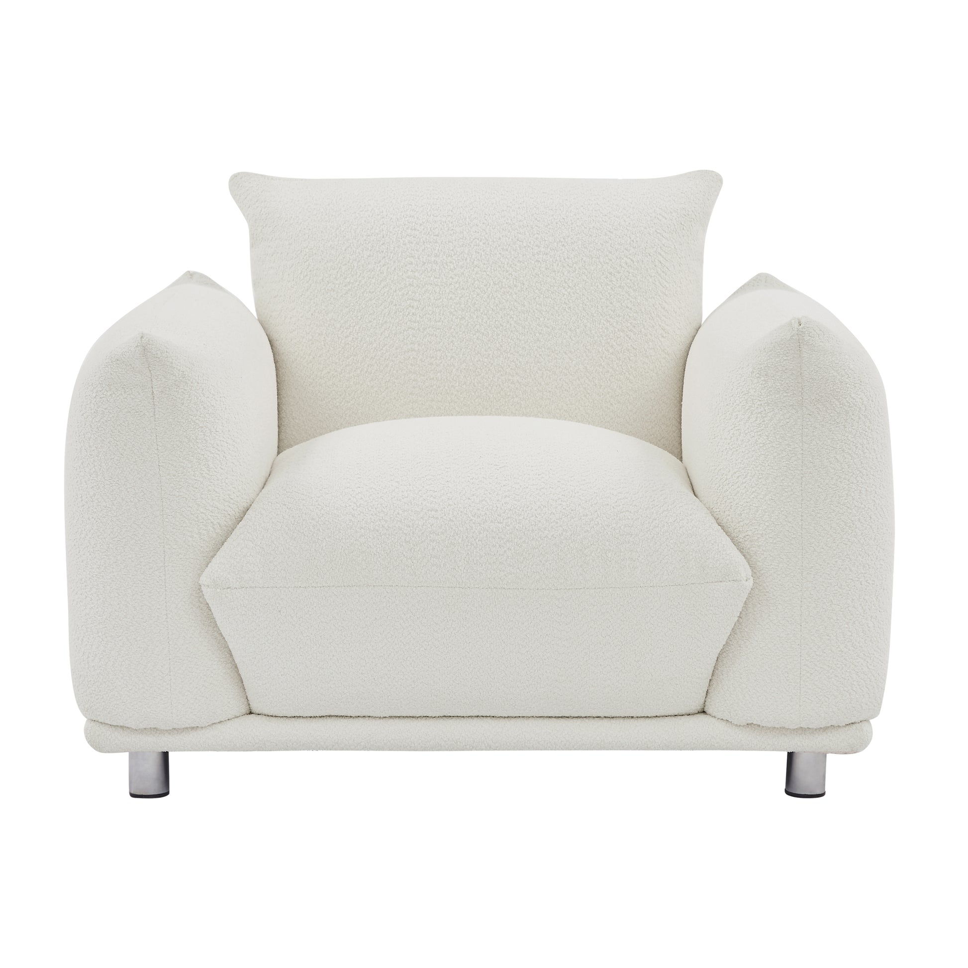 Sherpa Accent Chair Single Sofa 42"W Accent Chair For Bedroom Living Room Apartment, White White Contemporary Foam Fabric 1 Seat