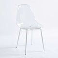 Dining Chair,Set Of 4,Metal Leg,Plastic Seat Antique White Iron Plastic