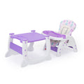 Convertible High Chair For Babies, Booster Seat With Safety Belt Feeding Tray, Toddler Chair And Table Set, Purple And White Purple Polypropylene