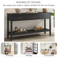 Contemporary 3 Drawer Console Table With 1 Shelf, Entrance Table For Entryway, Hallway, Living Room, Foyer, Corridor Black Solid Wood Mdf