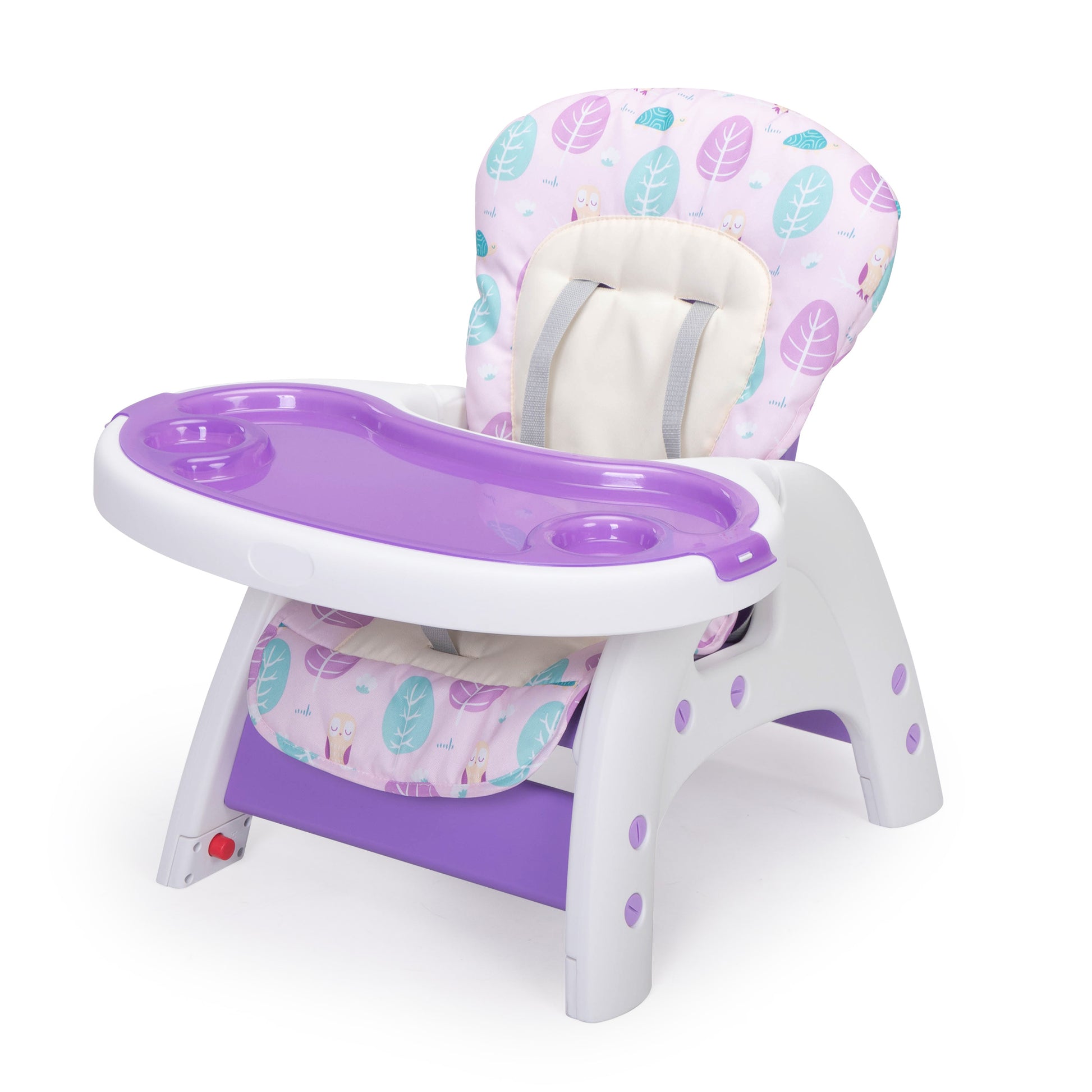 Convertible High Chair For Babies, Booster Seat With Safety Belt Feeding Tray, Toddler Chair And Table Set, Purple And White Purple Polypropylene