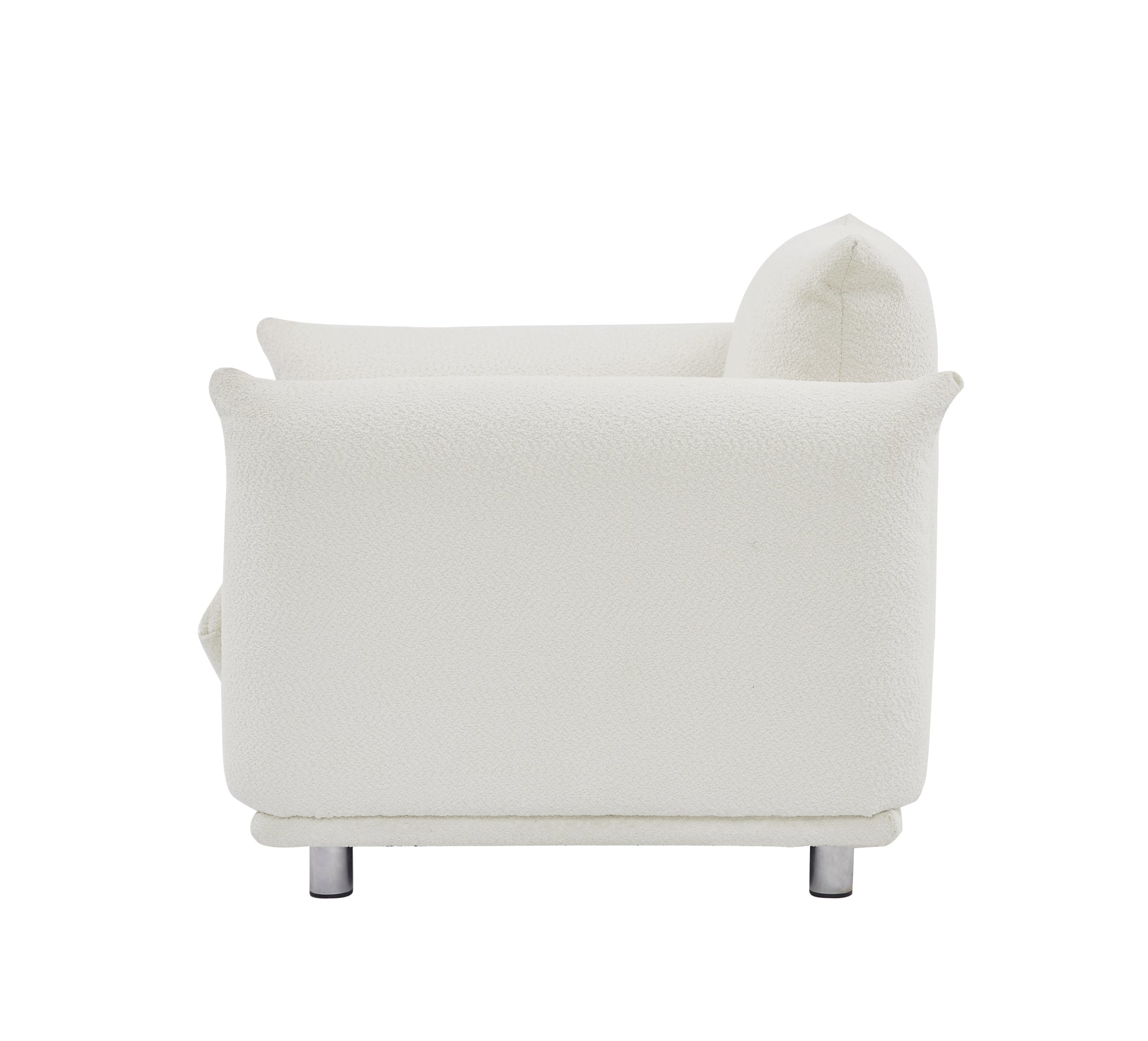 Sherpa Accent Chair Single Sofa 42"W Accent Chair For Bedroom Living Room Apartment, White White Contemporary Foam Fabric 1 Seat