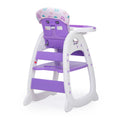 Convertible High Chair For Babies, Booster Seat With Safety Belt Feeding Tray, Toddler Chair And Table Set, Purple And White Purple Polypropylene
