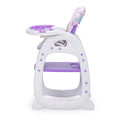 Convertible High Chair For Babies, Booster Seat With Safety Belt Feeding Tray, Toddler Chair And Table Set, Purple And White Purple Polypropylene