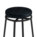 3 Drawer Long Dining Table Set With Power Outlets, Bar Kitchen Table Set With Circular Pu Stools, Easy Assemble, Brown Gray Table Black Stool Upholstered Chair Wood Black Metal Dining Table With Chair Mdf Metal