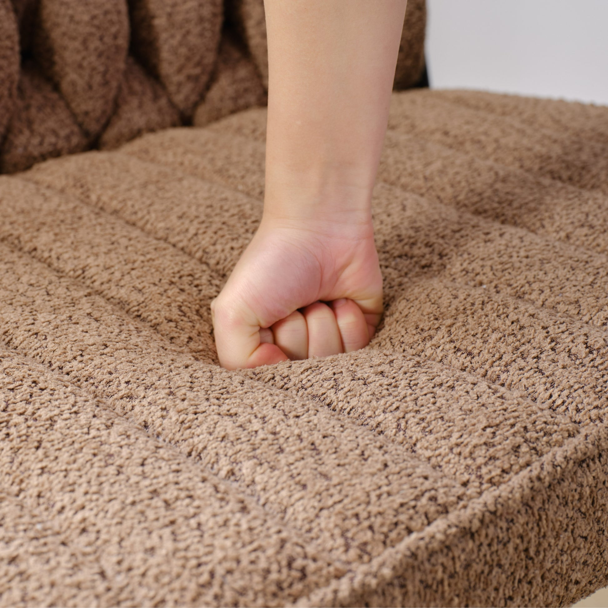Armless Office Desk Chair No Wheels, Brown Brown Foam Polyester Blend