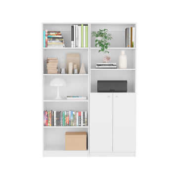 Paonia 2 Piece Living Room Set With 2 Bookcases, White White Particle Board Particle Board