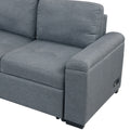 Sleeper Sectional Sofa, L Shape Corner Couch Sofa Bed With Storage Ottoman & Hidden Arm Storage & Usb Charge For Living Room Apartment, Dark Gray Dark Gray Linen 4 Seat