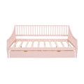 Full Size Daybed With Two Storage Drawers And Support Legs, Pink Pink Solid Wood Mdf