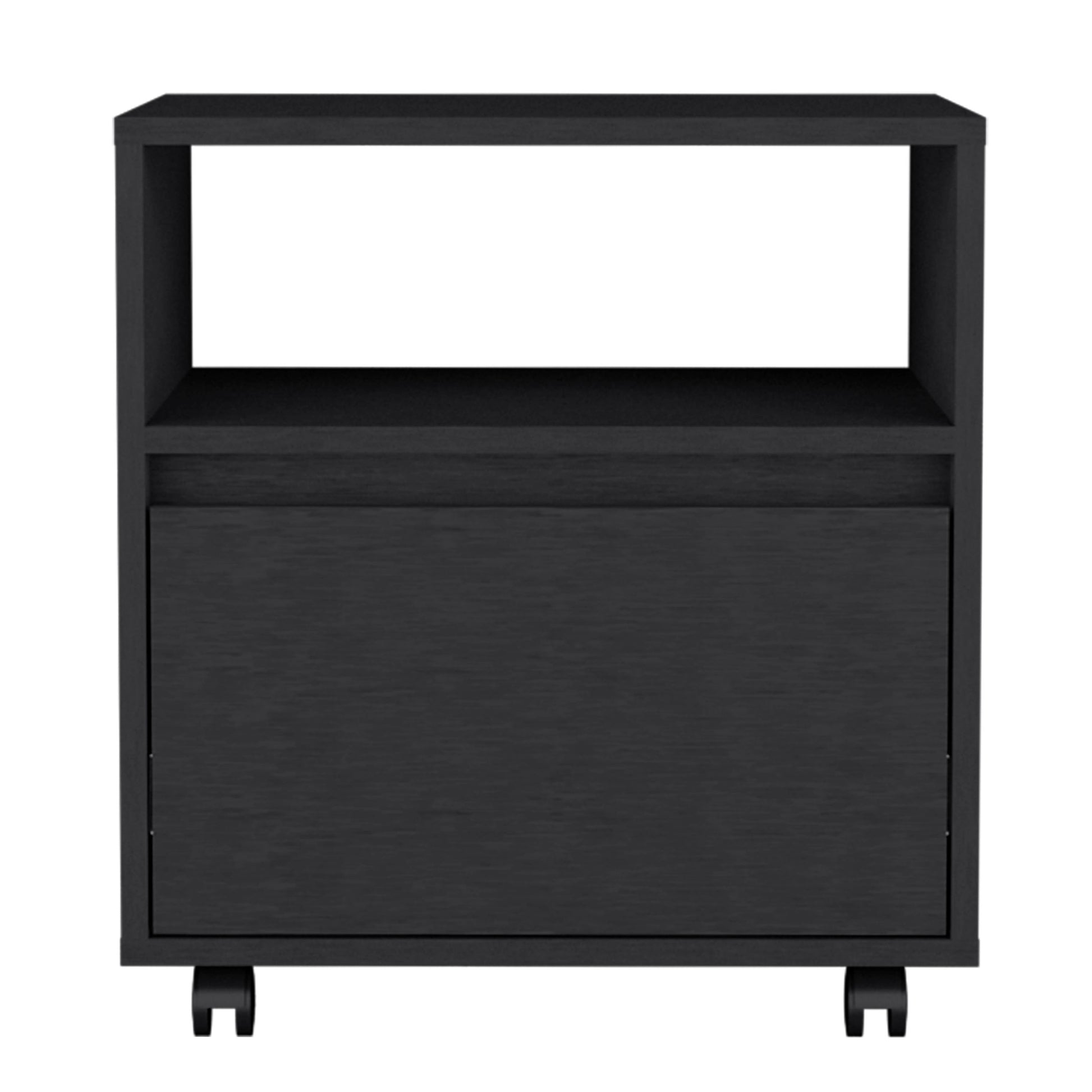 Milford 2 Piece Bedroom Set, Nightstand Dresser, Black Black Particle Board Particle Board