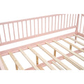 Full Size Daybed With Trundle And Support Legs, Pink Pink Solid Wood Mdf