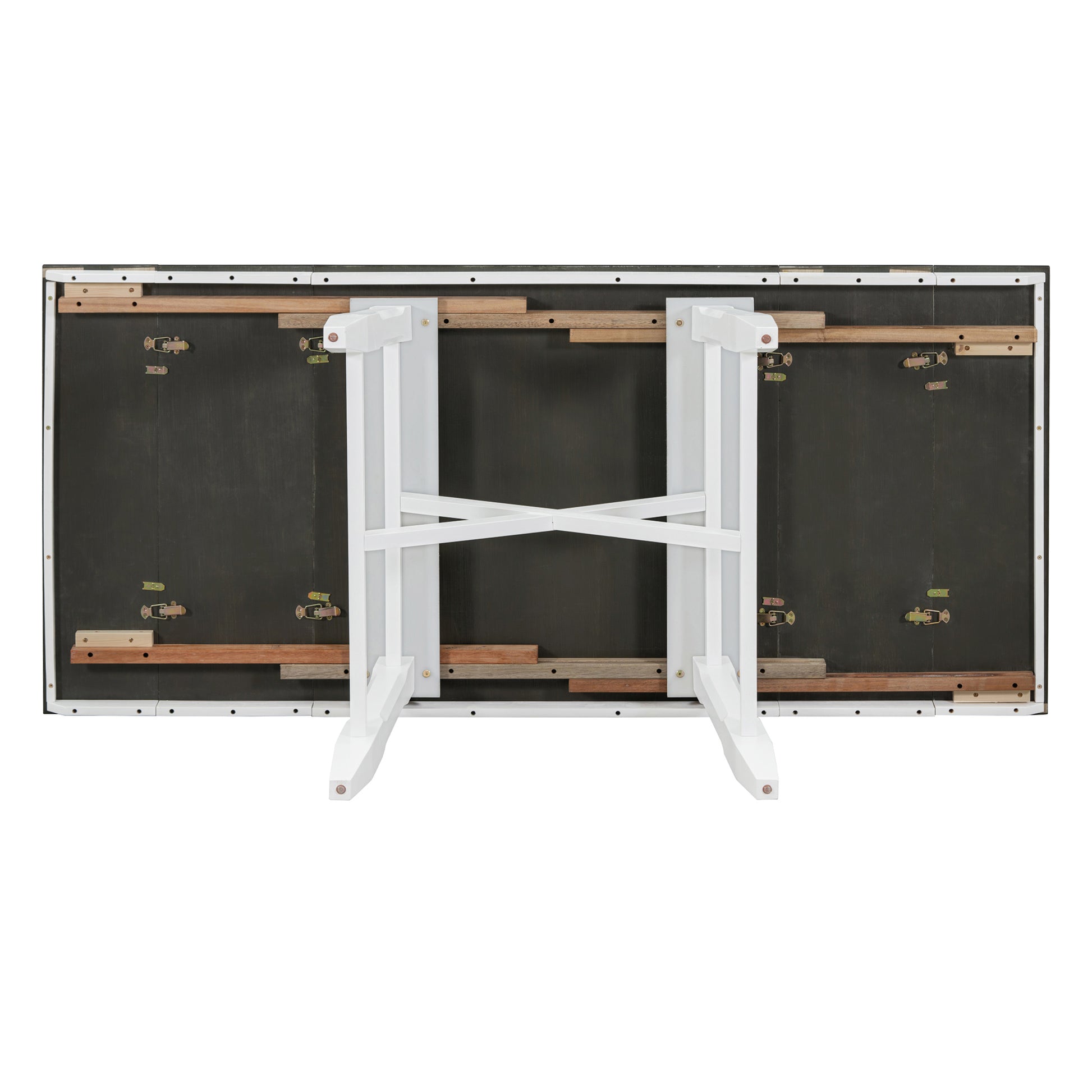 6 Piece Classic Dining Table Set, Rectangular Extendable Dining Table With Two 12"W Removable Leaves And 4 Upholstered Chairs & 1 Bench For Dining Room White Black White Black Solid Wood