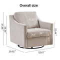 Large Swivel Chair, Upholstered Armchair, Modern Chair, Skin Friendly Gradient Color Linen Fabric, Comfortable To Sit. Suitable For Reception Living Room, Beige Beige Fabric