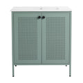 30 Inch Freestanding Bathroom Vanity With Ceramic Sink Mint Green 2 Bathroom Freestanding Modern Steel