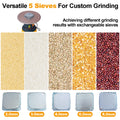25L Grain Mill Grinder Electric Corn Grinder, Grain Mills Mill Flour Mills Molino De Maiz, Farm Home Electric Grinder For Corn Grain Feed, Wheat Grinder With 5 Grinder Sieves 1Wrench Dark Gray Steel