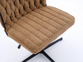Armless Office Desk Chair No Wheels, Brown Brown Foam Polyester Blend