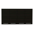 Sitka Wall Cabinet, Two Spacious Divisions, Four Doors Black Kitchen American Design,Industrial,Modern Pine Pine Cabinets Included Engineered Wood